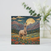 Elegante boho llama alpaca landschap kaart (Staand voorkant)