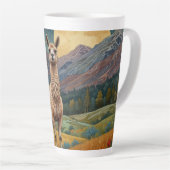 Elegante boho llama alpaca  landschap latte mok (Rechterhoek)