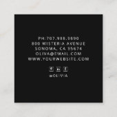 Elegante Boho Mandala Floral Spiritueel Coach Vierkante Visitekaartje (Achterkant)