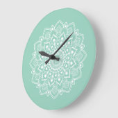 Elegante Boho Mandala Grote Klok (Hoek)