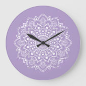 Elegante Boho Mandala  Grote Klok (Voorkant)
