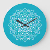 Elegante Boho Mandala Grote Klok (Voorkant)