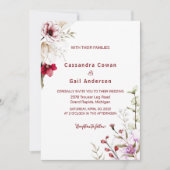 Elegante Boho Maroon Bloem Bruiloft Uitnodiging (Voorkant)