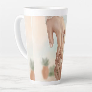 Elegante Boho Meisje Latte Mok   Zachte Vrouwelijk