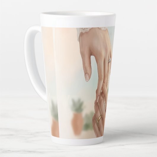 Elegante Boho Meisje Latte Mok | Zachte Vrouwelijk (Linkerhoek)