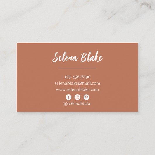 Elegante Boho Minimalist – trendy chique esthetiek Visitekaartje (Achterkant)