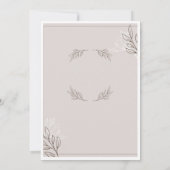 Elegante Boho Minimalistische Bloemige Trouwuitnod Kaart (Achterkant)