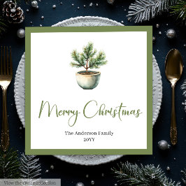 Elegante Boho Minimalistische Kerstboom Tafel Servet