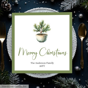 Elegante Boho Minimalistische Kerstboom Tafel Servet
