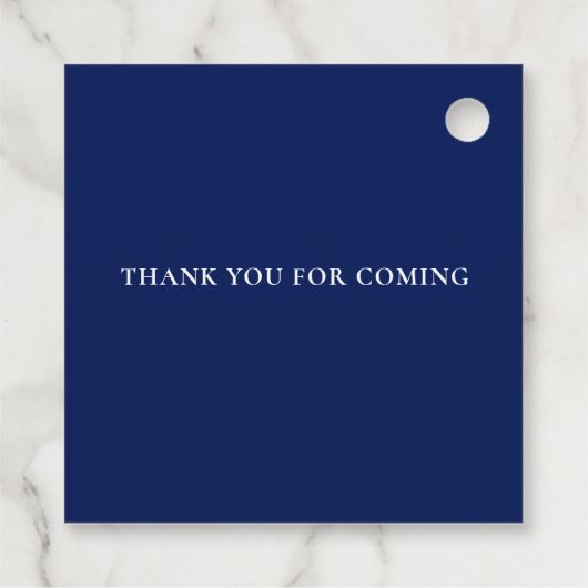 Elegante Boho Navy bloemenbruiloft Bedankjes Labels (Achterkant)