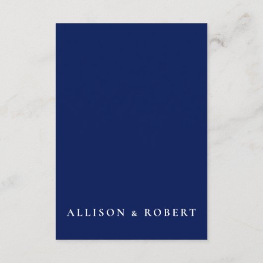 Elegante Boho Navy bloemenbruiloft Informatiekaartje (Achterkant)