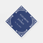 Elegante Boho Navy bloemenbruiloft Servet (Hoek)