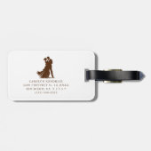 Elegante Boho Neutraal Bloemen Trouwpaar Reizen Bagagelabel (Achterkant horizontaal)