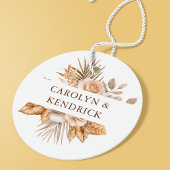 Elegante Boho Neutral Bloemen Dank u bruiloft Bedankjes Labels