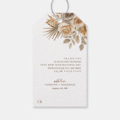 Elegante Boho Neutral Floral Accent Wedding Welkom Cadeaulabel (Achterkant)