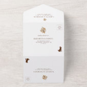 Elegante Boho Neutral Floral accenten bruiloft All In One Uitnodiging (Buitenkant)