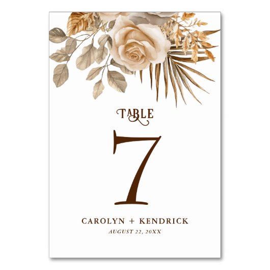 Elegante Boho Neutral Floral accenten bruiloft Kaart (Achterkant)