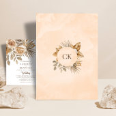 Elegante Boho Neutral Floral accenten bruiloft Kaart