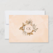 Elegante Boho Neutral Floral accenten bruiloft RSVP Kaartje (Achterkant)