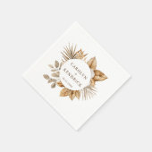 Elegante Boho Neutral Floral accenten bruiloft Servet (Hoek)