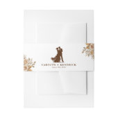 Elegante Boho Neutral Floral accenten bruiloft Uitnodigingen Wikkel (Voorkant Voorbeeld)