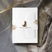 Elegante Boho Neutral Floral accenten bruiloft Uitnodigingen Wikkel