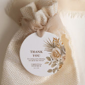 Elegante Boho Neutral Floral Wedding Bedankt Bedankjes Labels