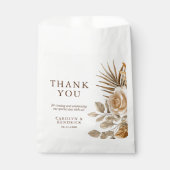 Elegante Boho Neutral Floral Wedding Bedankt Bedankzakje (Voorkant)