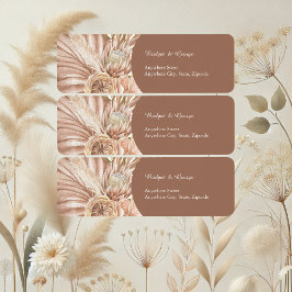 Elegante Boho Neutral Wedding Return-adres Etiket