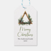 Elegante Boho Neutrale Aardse Kerstcadeautags Cadeaulabel (Achterkant)