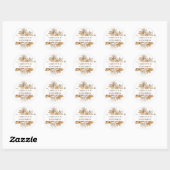 Elegante Boho Neutrale Bloemen Accenten Huwelijksg Ronde Sticker (Vel)