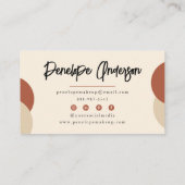 Elegante Boho Neutrale Chique Terracotta Modern Un Visitekaartje (Achterkant)