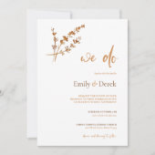 Elegante Boho Oranje Bloemen Trouwkaart Kaart (Voorkant)