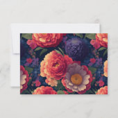 Elegante  boho oranje rode paarse bloemen save the date (Achterkant)