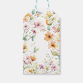 Elegante Boho Oranje Roze Waterverf Wilde Bloemen Cadeaulabel (Voorkant)