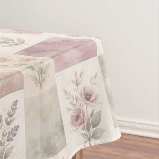 Elegante Boho Paarse Dekbed Bloemige Patchwork Pat Tafelkleed (Voorbeeld)