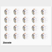 Elegante Boho Paarse en perzik papavers, dank u Ronde Sticker (Vel)