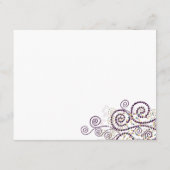 Elegante Boho Paarse Spiralen Bruiloft Dank u Kaar Notitiekaartje (Achterkant)