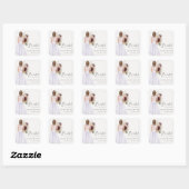 Elegante Boho Paarse Trouwjurk Bruidsfeest Vierkante Sticker (Vel)