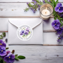 Elegante Boho Paarse Viooltjes Bloemige Retouradre