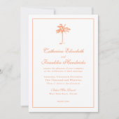 Elegante Boho Palmboom Tropische Bruiloft Kaart (Voorkant)