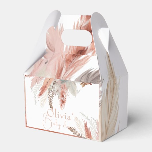 Elegante boho-pampagras Baby shower Bedankdoosjes (Voorkant Zijde)