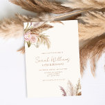Elegante Boho Pampas Floral 30e verjaardag Kaart<br><div class="desc">Boho chique stijl 30e verjaardag uitnodiging met minimalistische typografie en elegante florale accenten</div>