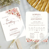 Elegante Boho Pampas Floral Wedding Program Fan Handwaaier