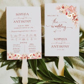 Elegante Boho Pampas Floral Wedding Program Fan Handwaaier