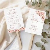 Elegante Boho Pampas Floral Wedding Program Fan Handwaaier