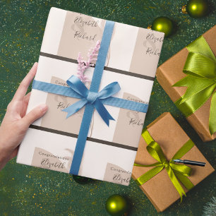 Elegante Boho Pampas Gras Moderne Trouwdag Cadeaupapier