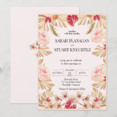 Elegante Boho Pampas Gras Waterverf Kaart (Voorkant / Achterkant)