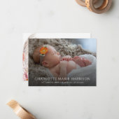 Elegante Boho Pampas Grass Fotoaankondiging Geboor Notitiekaartje (Voorkant / Achterkant in situ)