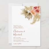 Elegante boho pampas terracotta bruiloft kaart (Voorkant)